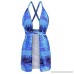 Womens 3pcs Fish Scale Swimwear Bikini Set Push-up Padded Swimsuit Beach Cover up Bathing Suit Set Blue B07PWD2K8G